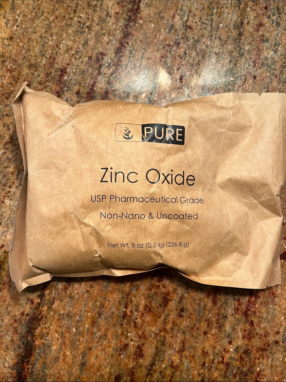 PURE Zinc Oxide Powder - Natural Brown Kraft Pack